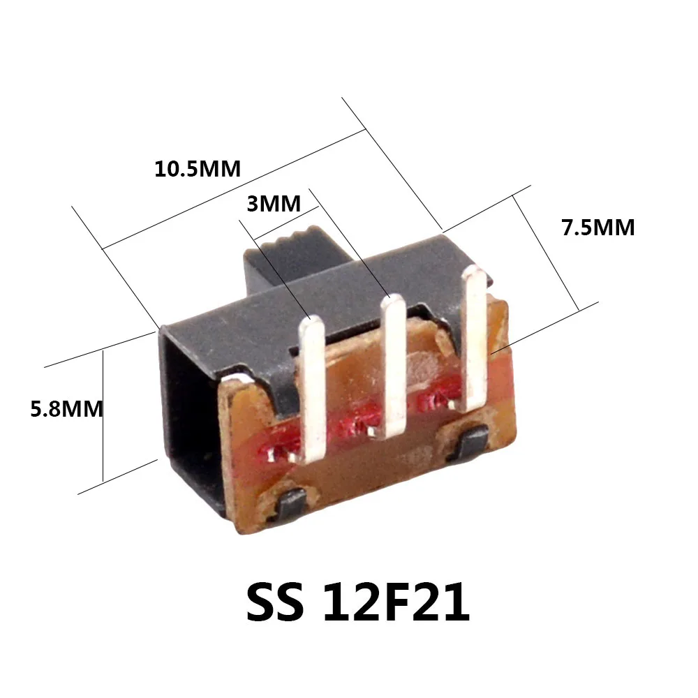 1/5/10/20 штук SS 12D00 слайд ползунковый переключатель передач колебания band 2/3 файл один двойной горизонтальный мини-горизонтальный источника питания - Цвет: SS 12F21