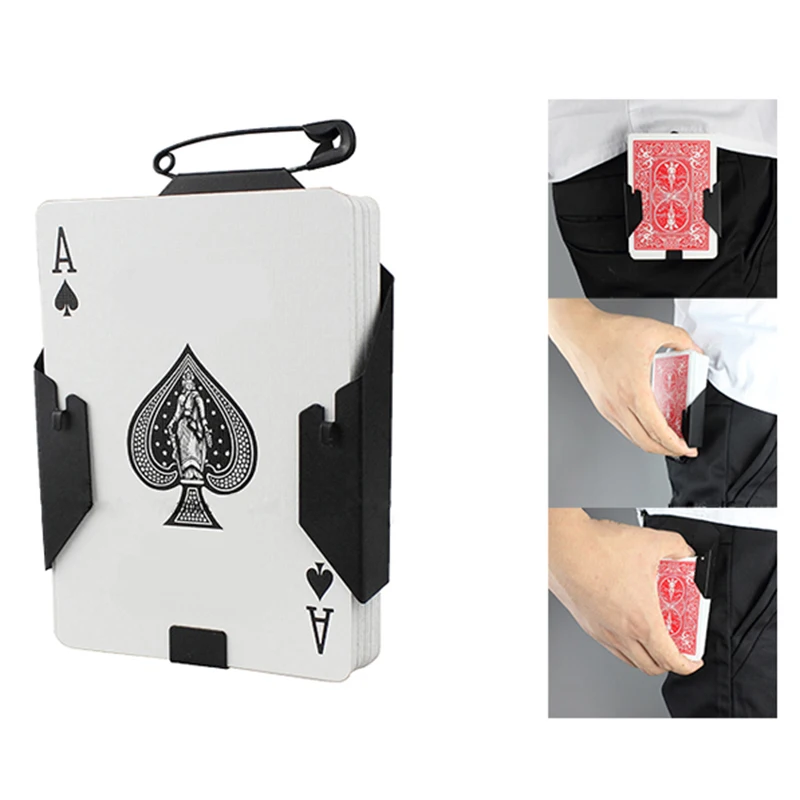 

1pcs Manipulation Cards Clip poker holder Stage Magic Tricks BlackCard Device Magic accessories for professional