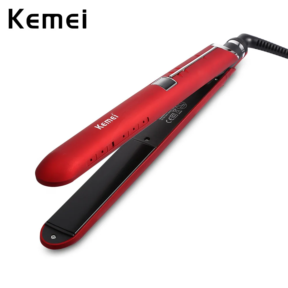 

KEMEI KM-2205 3In1 Professional Straightening Irons Flat Tourmaline Ceramic Heating Performance Hair Straightener Styling Tools