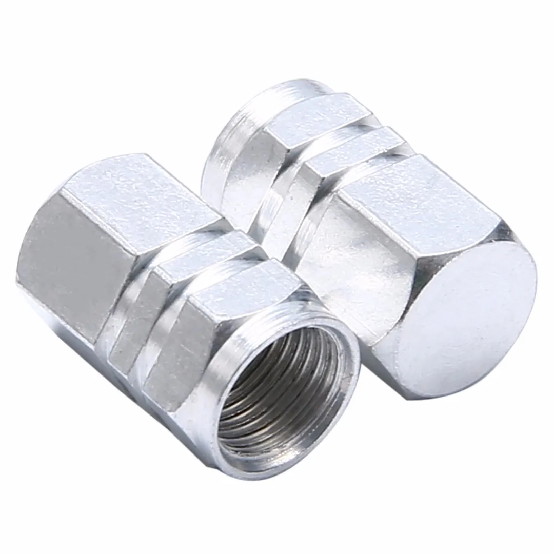 Mayitr 4pcs 16x10mm Universal Tire Valve Cap Silver Aluminum Car Wheel Tire Tyre Valve Air Stem Cover