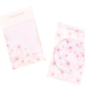

30pack/lot Pink Cherry Blossoms Sticky Note Memo Pad Different Shape Sticker Notepad N Times Bookmark School Office Supply