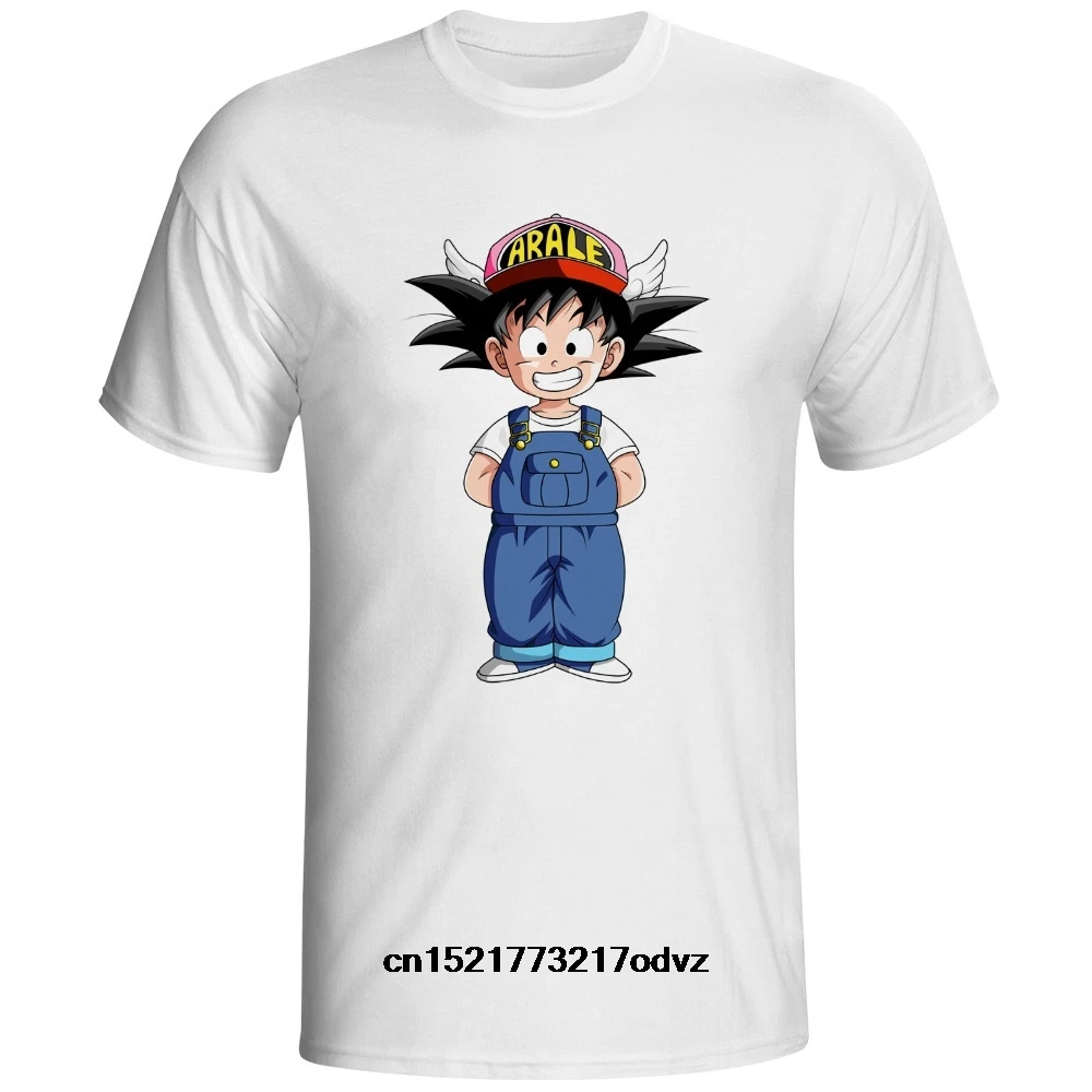 

Men T shirt Kid Son Goku With Arale Hat funny t-shirt novelty tshirt women