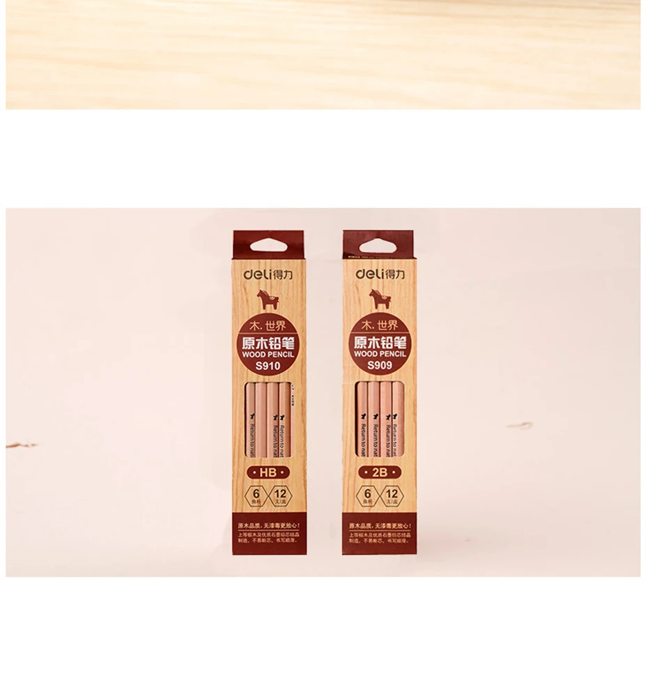 Lápis de Madeira Lápis para Estudante de Desenho Desenho e Escrita Deli 12 Pçs e lote 2b Lápis Grafite hb Madeira Suprimentos Stationery Office & School e Escrita 7 Deli 12 pçslote 2B Lápis grafite HB