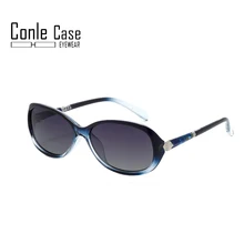 Conle чехол Женские Новые поляризованные солнцезащитные очки Дамская маленькая оправа поляризованные простые модные толстые поляризованные линзы солнцезащитные очки