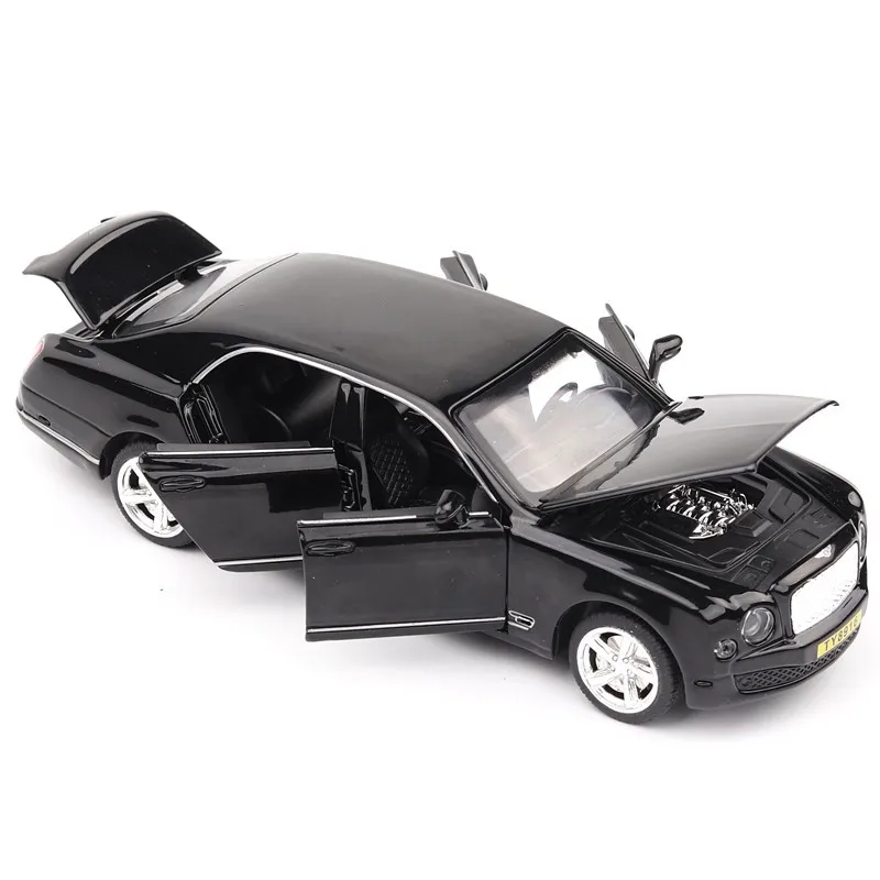 

1:32 6 Doors Can be Opened's Mulsanne Car Model Boys Pull Back Matte Diecast Metal Vehicles Acousto-optic Alloy Car Toys