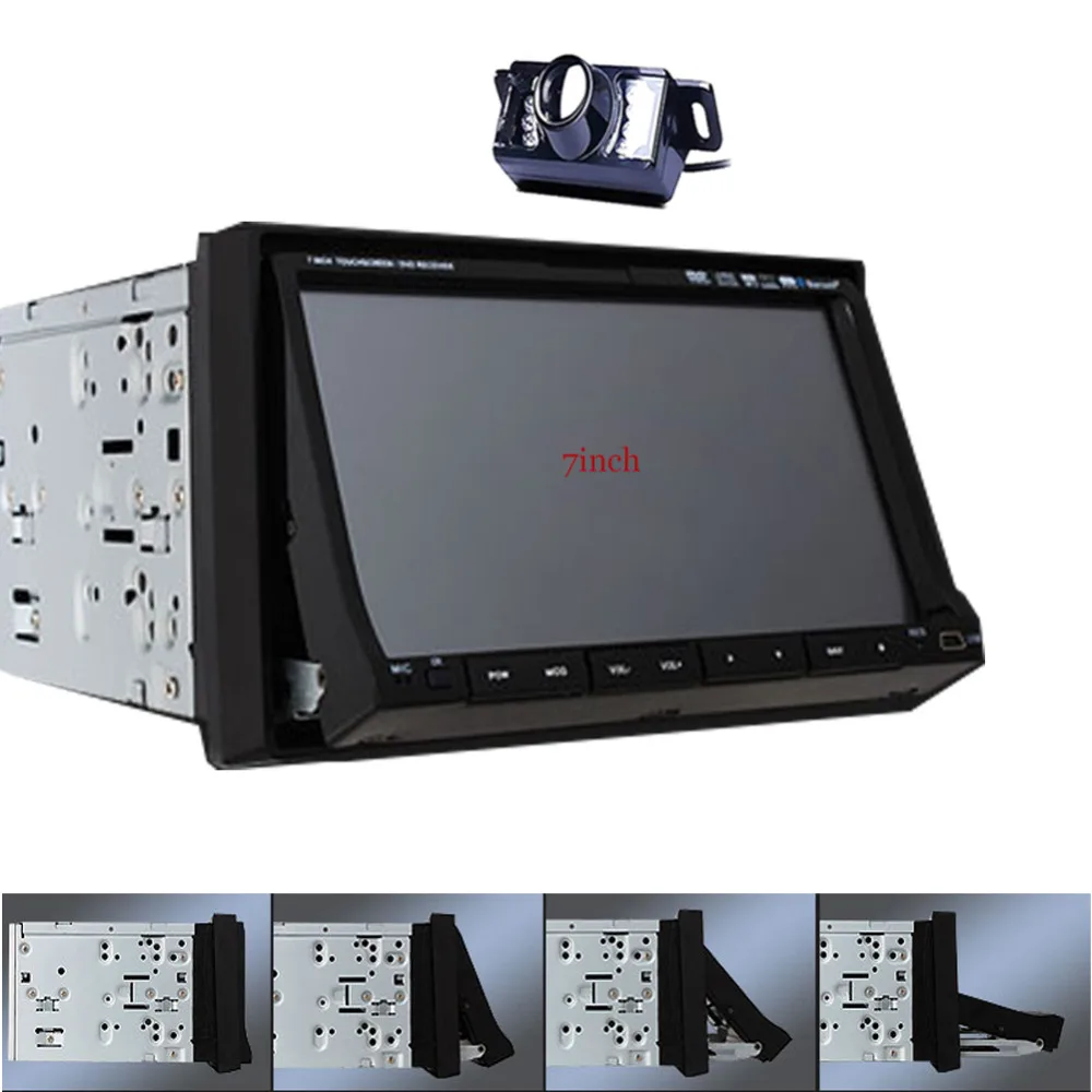 Discount Rear Camera 7" HD Touch Screen Universal Double 2 DIN Car GPS Stereo MP3 CD DVD Player BT+TV+iPod+SD map+FM/AM/RDS Head Unit 5