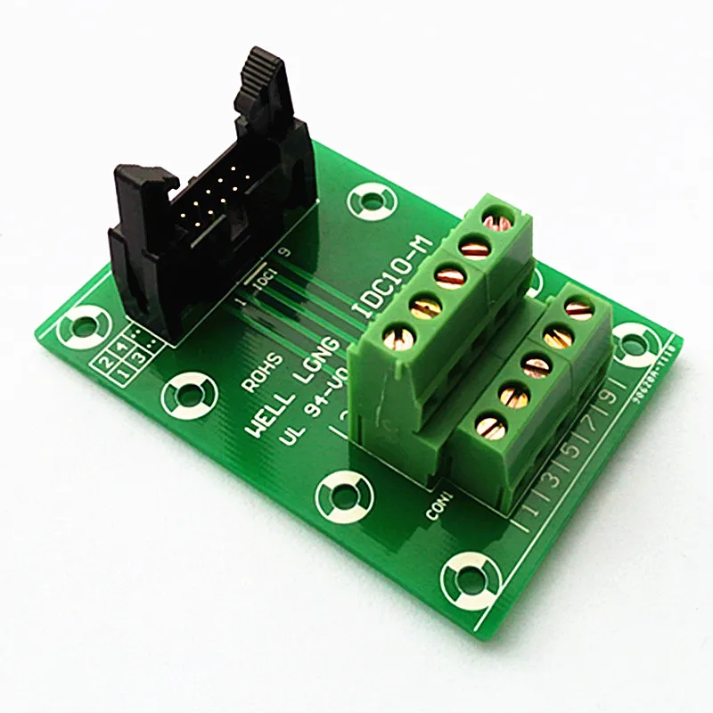 

IDC10 2x5 Pins 0.1" Male Header Breakout Board, Terminal Block, Connector.