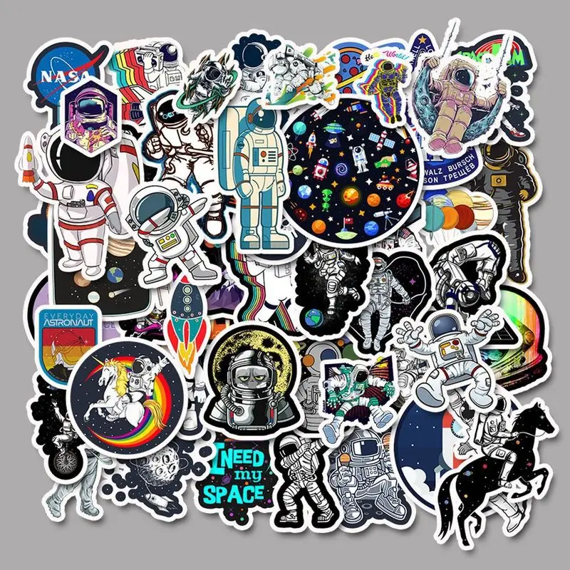 50pcs/set Outer Space Astronaut Stickers For Suitcase Skateboard Laptop Luggage Fridge Car Styling DIY Decal Sticker For Gift