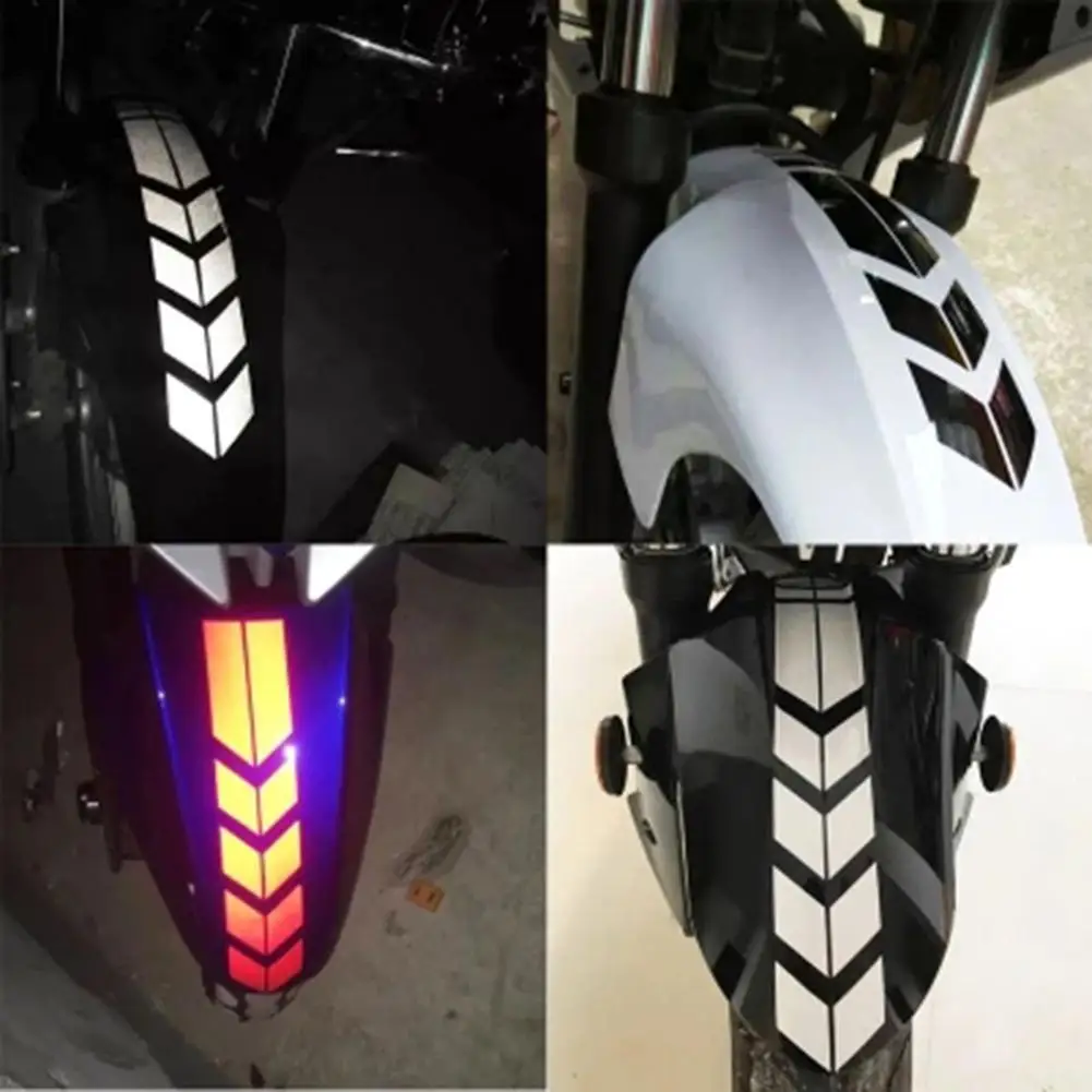 

Motorcycle Decoration Reflective Stickers Stripes Wheel on Fender Waterproof Safety Warning Arrow Car Decals DIY
