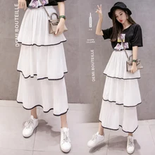 HAYBLST фирменного торта длинные юбки женские летние новые Повседневное модный пэчворк плиссированные уличная дышащая Kawaii женские юбки