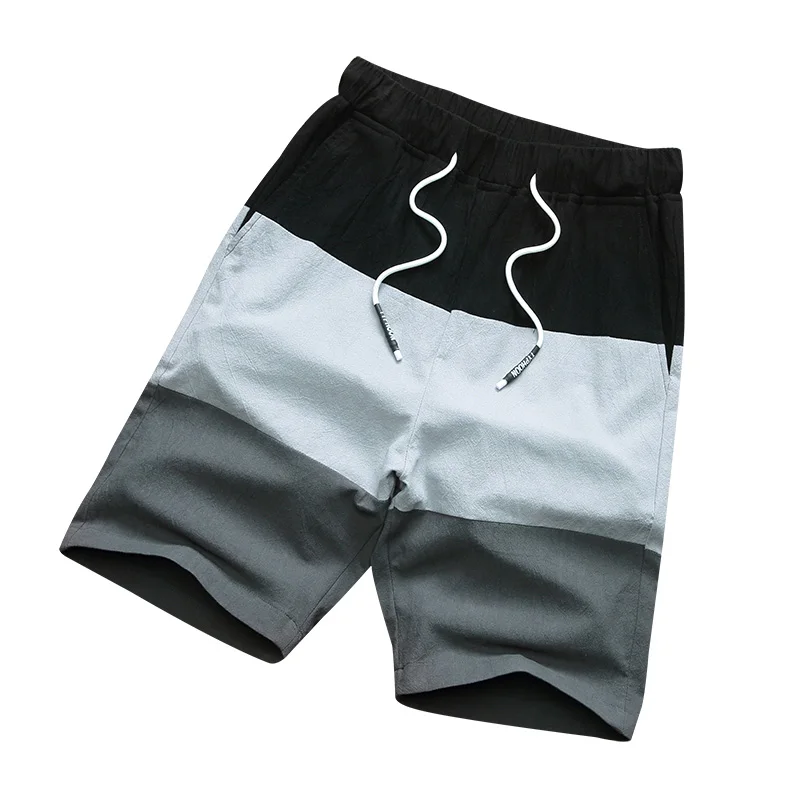 Бренд, модные мужские спортивные шорты из хлопка и льна, облегающие шорты для бодибилдинга, повседневные шорты K40
