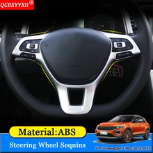 Автомобильный Стайлинг ABS Автомобильный руль декоративная блестящая рамка крышка аксессуары для украшения автомобиля подходит для Volkswagen T-Roc