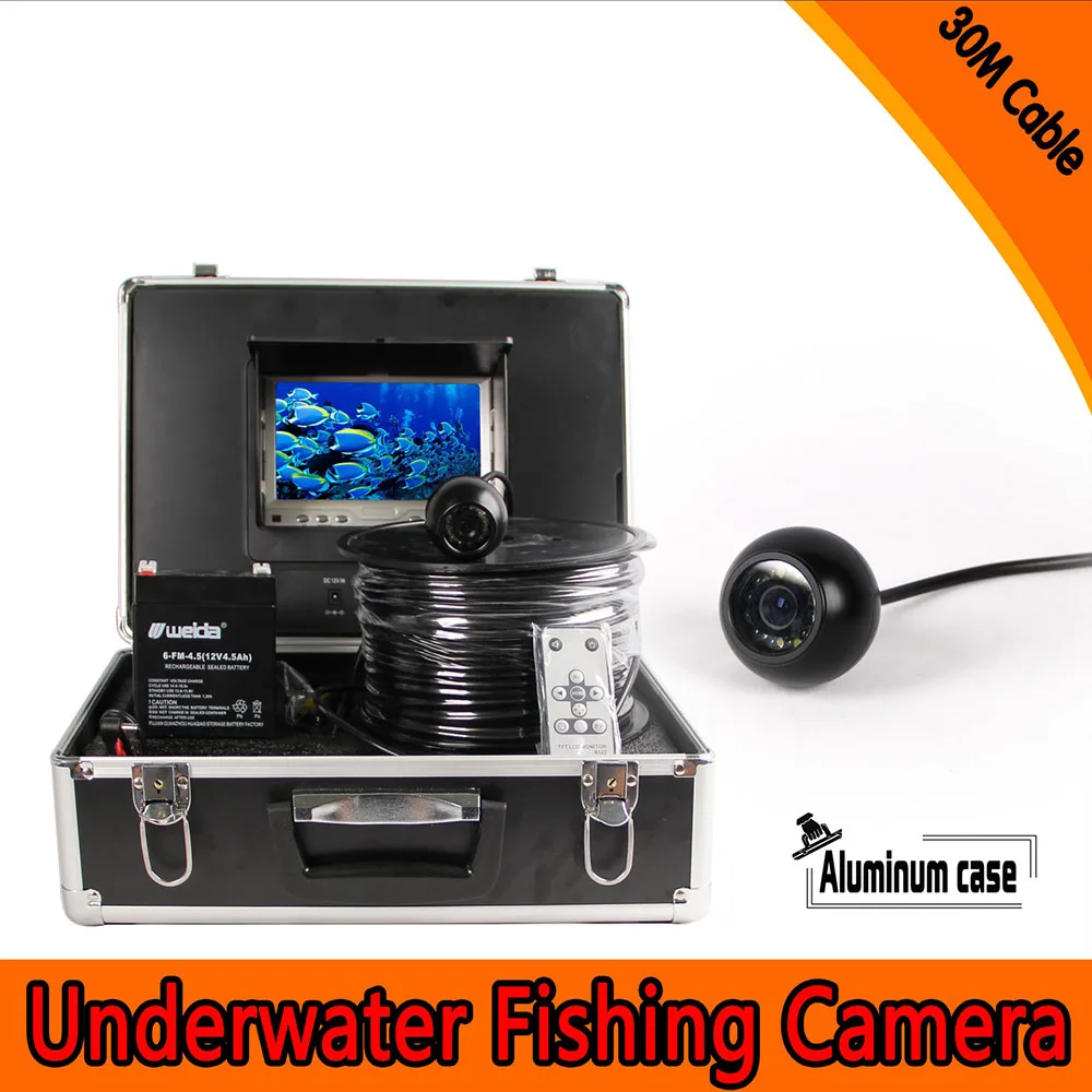 Новая система подводной камеры HD 1000TVL 7 дюймов Цветная панель ночная версия от 20 до 100 метров кабель Водонепроницаемый рыболокатор DVR CCTV - Цвет: 30m cable