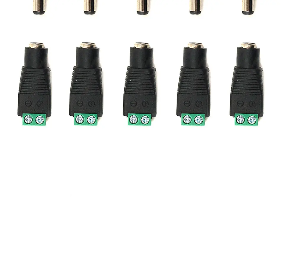 Female Male DC Connector 2.15.5mm Power Jack Adapter Plug Cable Connector for 352850505730 LED Strip Light DIY Lamp Bulb (8)