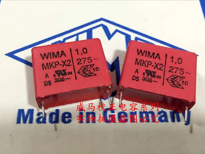 

2020 hot sale 10pcs/20pcs Germany WIMA MKP-X2 275VAC 1.0UF 1UF 275V 105 P: 22.5mm Audio capacitor free shipping