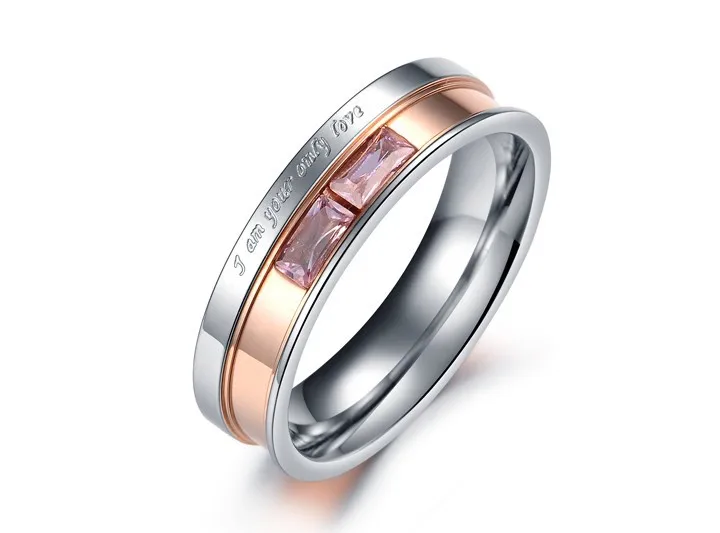 Couple Rings For Women / Men Silver Stainless Steel Letter YOU ARE MY ONLY LOVE Ramantic Engagement Ring Wedding Jewelry