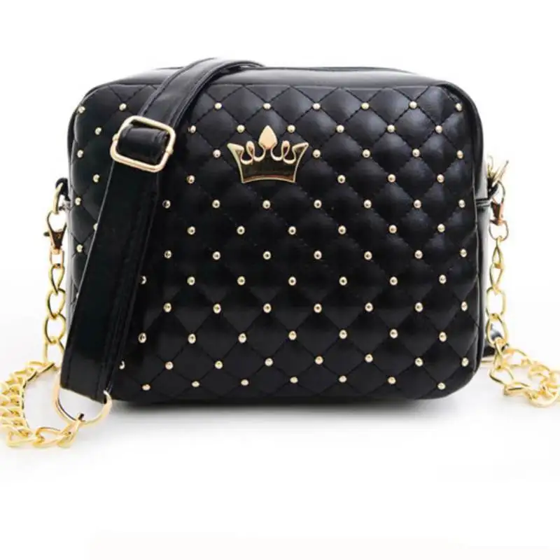 Excellent Quality 2017 Womens Bag Fashion Women Messenger Bags Rivet Chain Shoulder Bag High Quality PU Leather Crossbody SA027