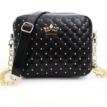 Ausgezeichnete Qualität 2017 Frauen Tasche Mode Frauen Messenger Taschen Niete Kette Umhängetasche Hohe Qualität Pu-leder Crossbody SA027