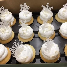 Рождественская вечеринка, съедобная Вафля, открытка, снежинка, предварительно вырезанный кекс, топперы для торта, идеи для украшения тортов, инструменты для украшения тортов