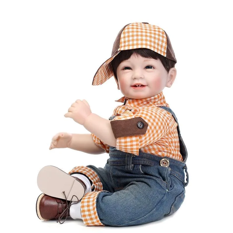 

baby alive children toys 22" 55CM reborn dolls smiling face with tooth bonecas