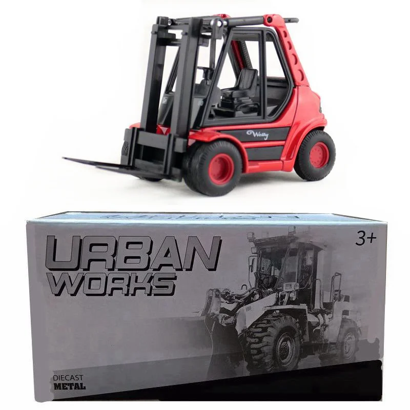 Beste Hoge simulatie legering techniek voertuig Heftruck model, 124 legering heftruck model, sterke truck, gratis verzending