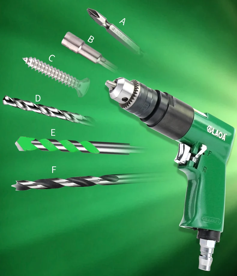 LAOA 3/8" Pneumatic Drill Air Threading Machine Forward and Pneumatic
