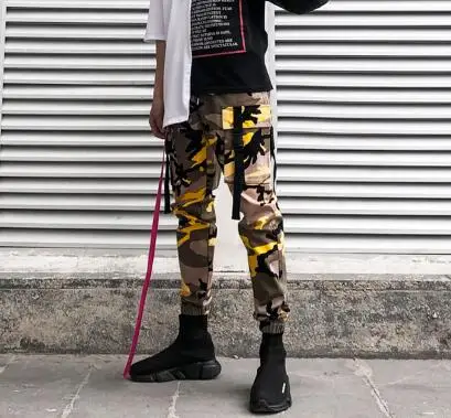 Army green camouflag Мужские штаны уличные хип хоп модные брюки Джоггеры мужские брюки для танцев американский размер s-xl - Цвет: Army green camouflag