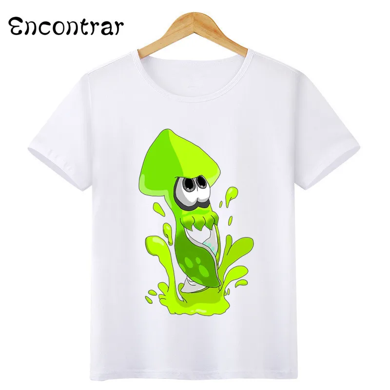 Kids Splatoon Inkling Design T Shirt Boys/Girls Casual Short Sleeve Tops Children's Funny White Anime T-Shirt,ooo3071