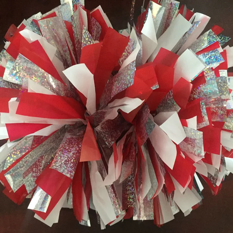 Никогда не увядает 1 шт 180 г группа поддержки pom Poms 6 "эстафету ручка голографическая смешанные Пластик костюм для соревнования помпонами