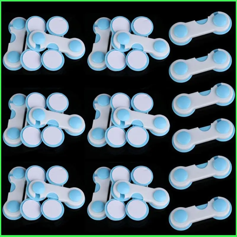 

6pcs/10pcs/20pcs Door Drawers Wardrobe Todder Baby Safety Plastic Lock Blue Kids Security Protection Products for Children