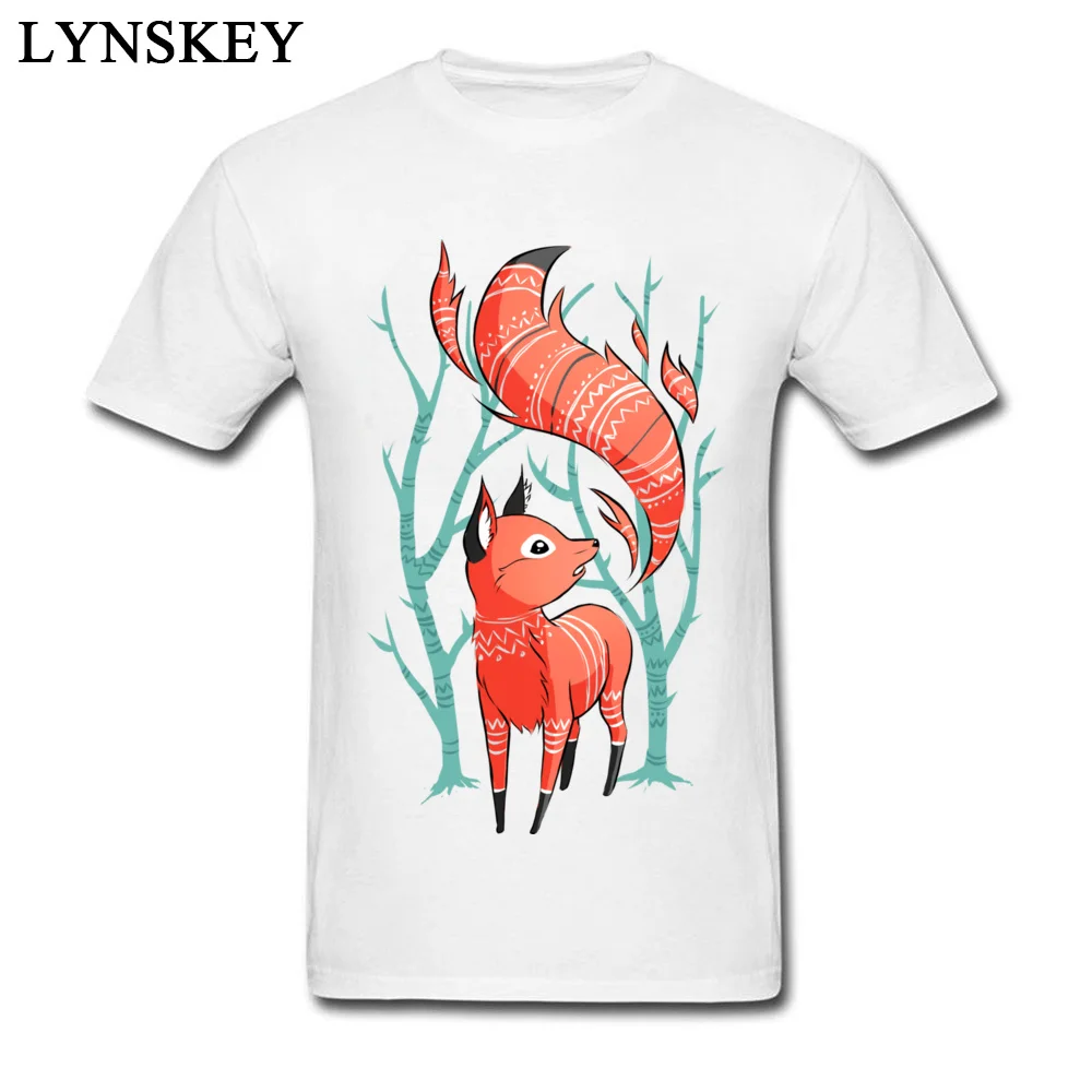 Pure Cotton Mens Short Sleeve Tops Shirt Winter Fox Geek Summer Fall T-Shirt Normal Fashionable O-Neck Tee-Shirts Top Quality Winter Fox white