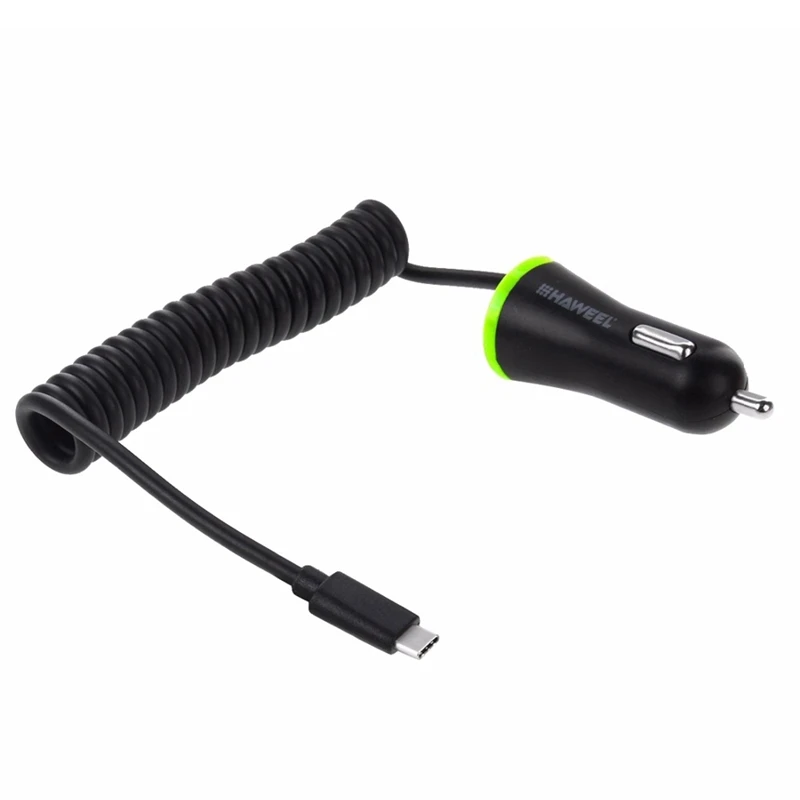 

HAWEEL 2.1A Universal Retractable USB 3.1 Type-c & USB 2.0 Car Charger Cable for Google,LG,,,Microsoft
