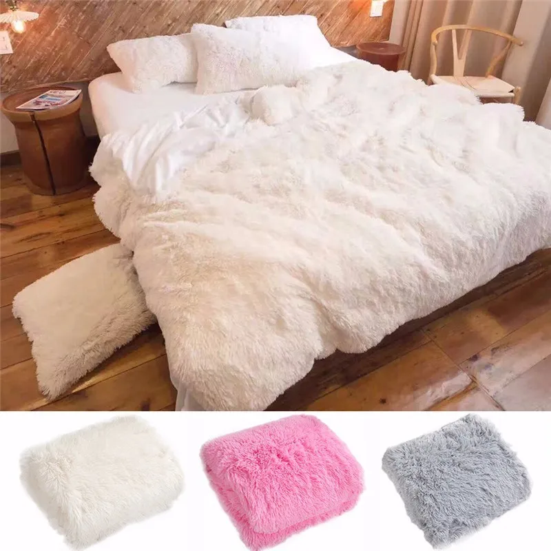 

Super Soft Long Shaggy Warm Elegant Cozy Blanket Bed Sofa Blanket Gift Children Blanket PV Velvet Flannel Blanket