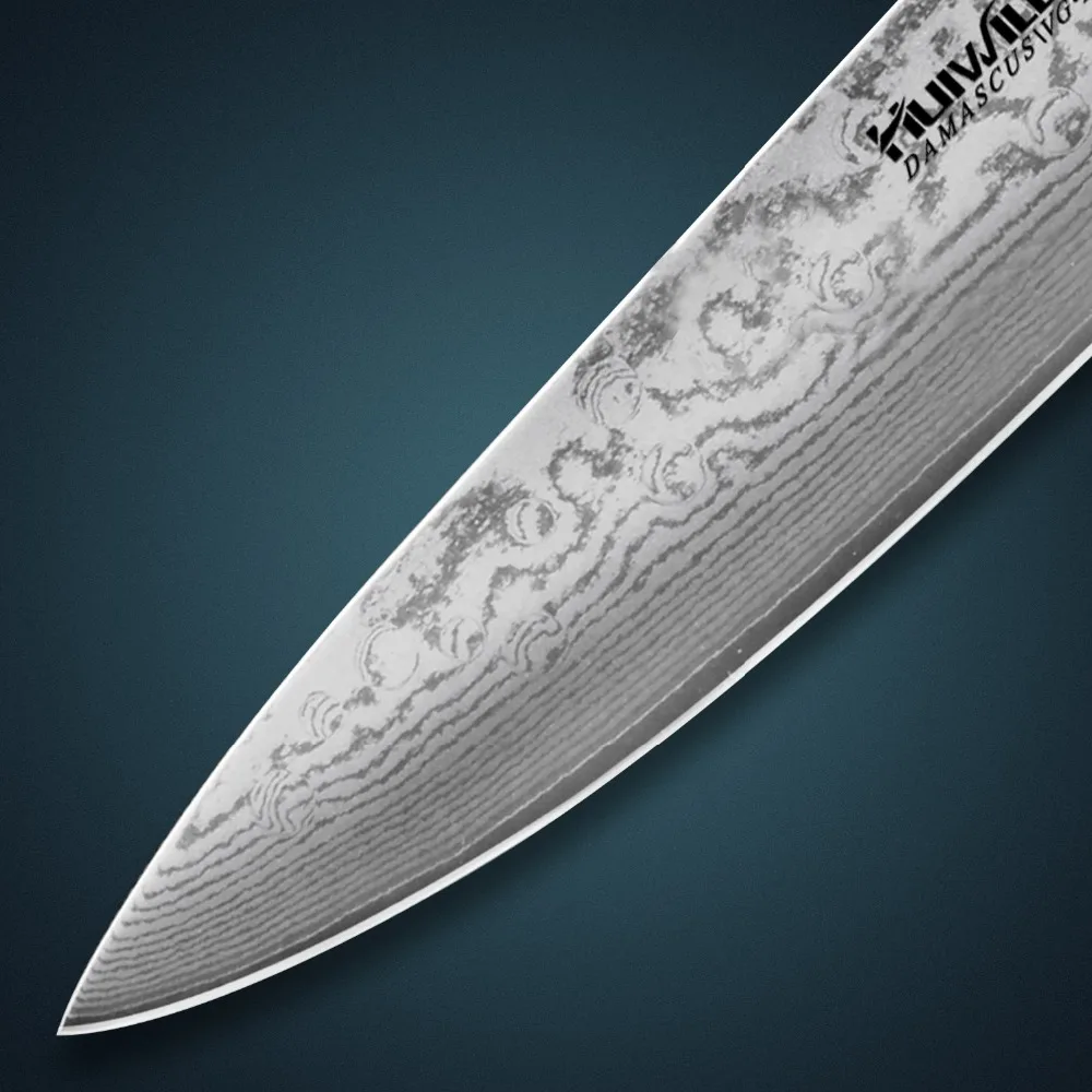 Huiwill бренд VG10 Дамасская углеродистая сталь " кухонный нож шеф-повара Кливер нож с мозаичной заклепкой супер качество