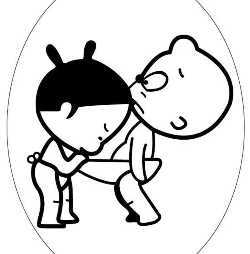 Little Boy And Girl Cartoon Ensuit Toilet Sticker Vinyl Wall Decal Sign Funny Lovely Hot Fashion Home Bathroom Sticker Q Sticker Tatoo Sticker Girlbathroom Candles Aliexpress
