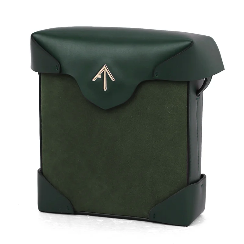 Новинка, маленькая квадратная сумка, простая модная сумка-мессенджер, мини сумка на плечо - Цвет: deep green