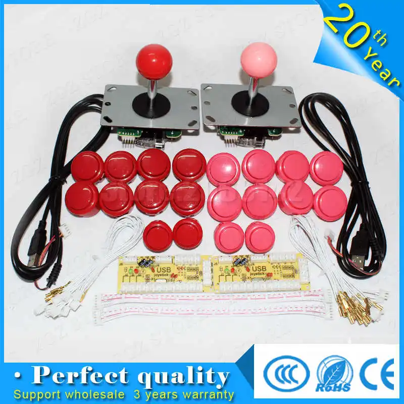 

free shipping Arcade Sanwa Joystick Zero Delay Arcade DIY Kit Mame USB Encoder To PC DIY Arcade game 2player