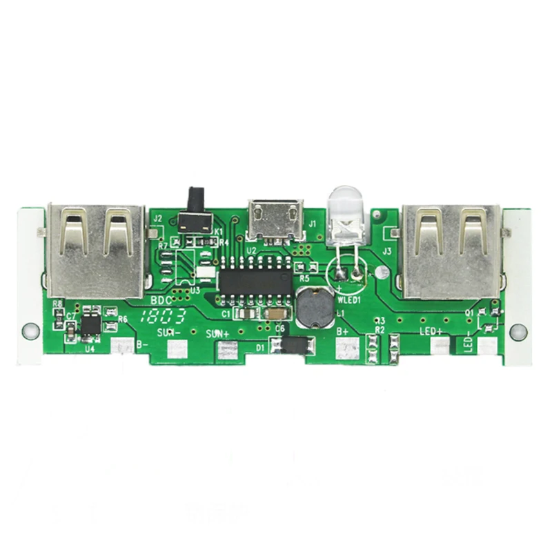 

5v 1A 2A Solar Power Bank Charger Module Charging Circuit Board Step Up Boost Power Supply Module Dual USB Output