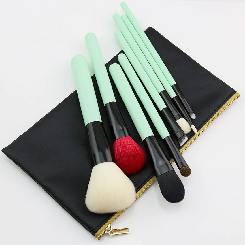 ODESSY Natural Makeup Brushes Goat Horse Hair 8pcs professional beauty