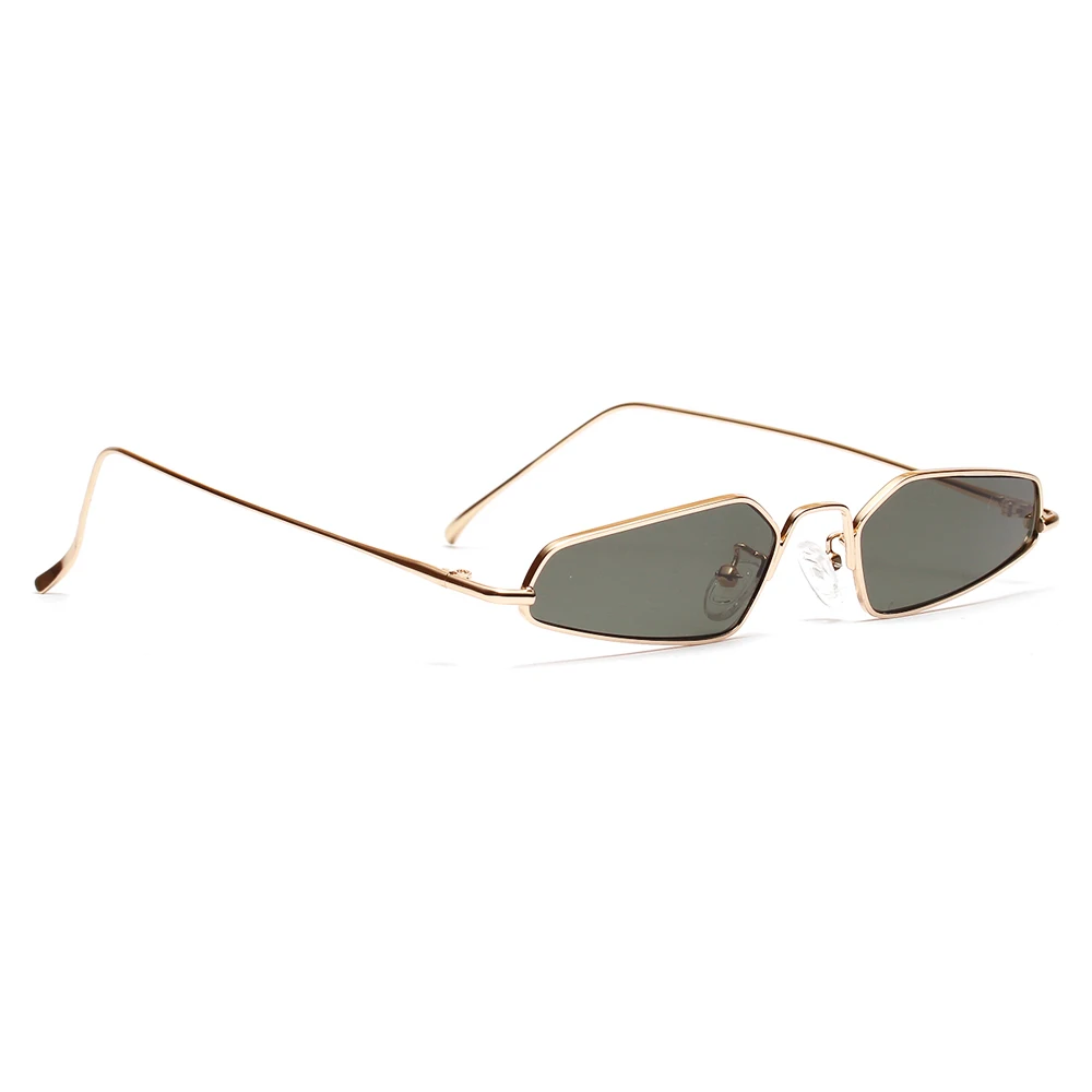 Peekaboo маленькие ретро солнцезащитные очки для мужчин зеленые линзы золотая металлическая оправа солнцезащитные очки «кошачий глаз» Для женщин uv400 полигон оранжевый