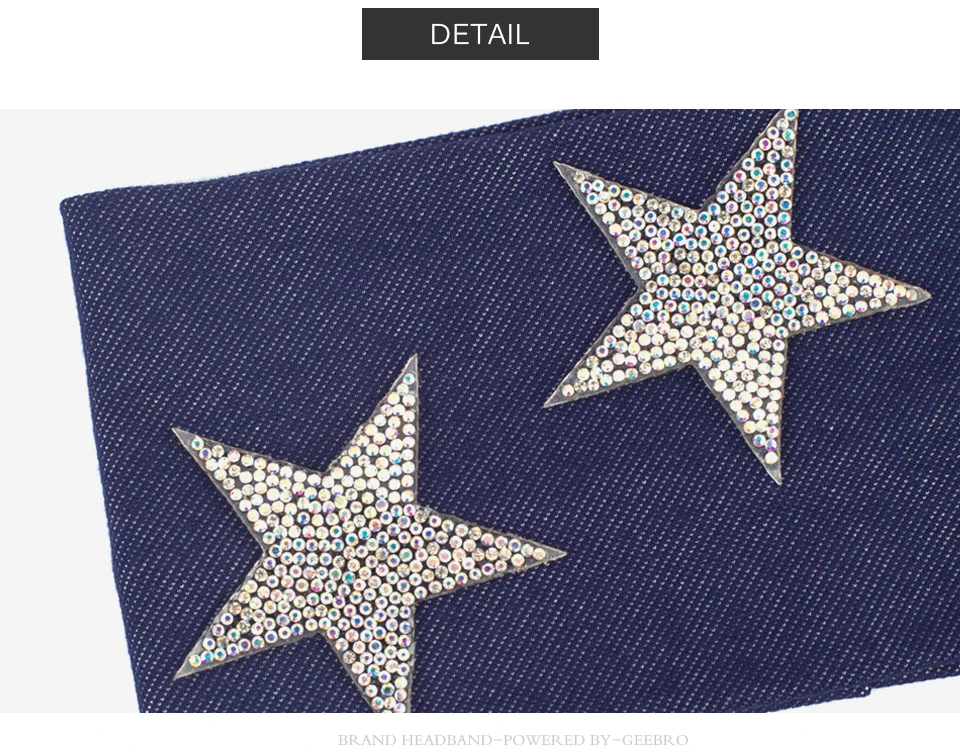 Estrela Strass Turbante Do Cabelo Faixa de Cabelo Da Mulher