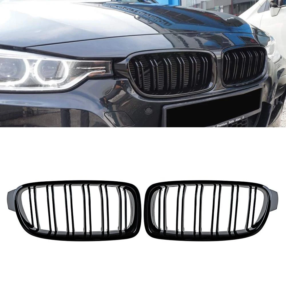 Comprar Negro brillante para BMW F30 F31 2012 2018 3 Series 320i 325i 328i 335i doble aleta frontal Kindey paragolpes