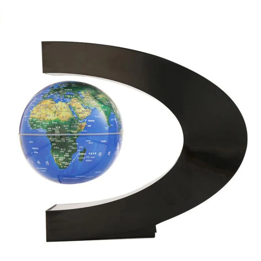 C Shape Magnetic Levitation Globe Floating World Map LED Light Terrestrial Children Educatioanl Toys Home Office Decor