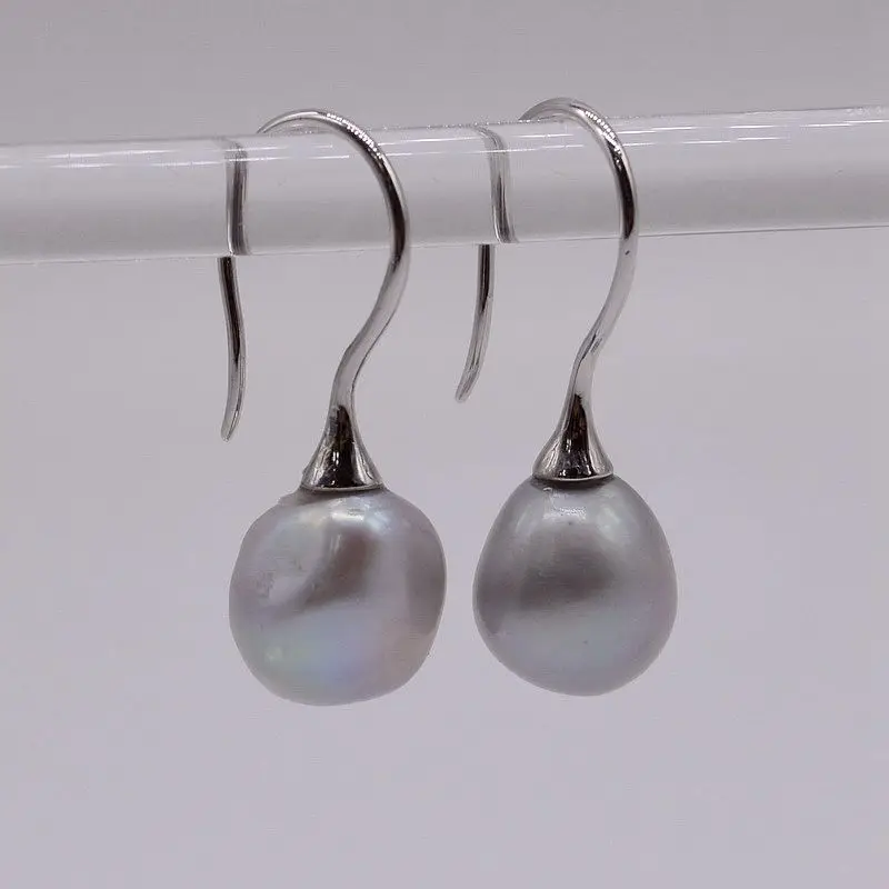 

Classic minimalist fishhook earrings,natural color baroque pearl earrings, classic style