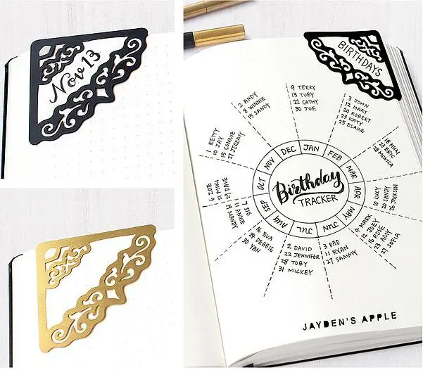 Kawaii Accessories Brass Drawing Templates Ruler Vintage Travel Arrow Bookmark Diary Function Metal Ruler Storage Bag - Цвет: Black 2 PCS