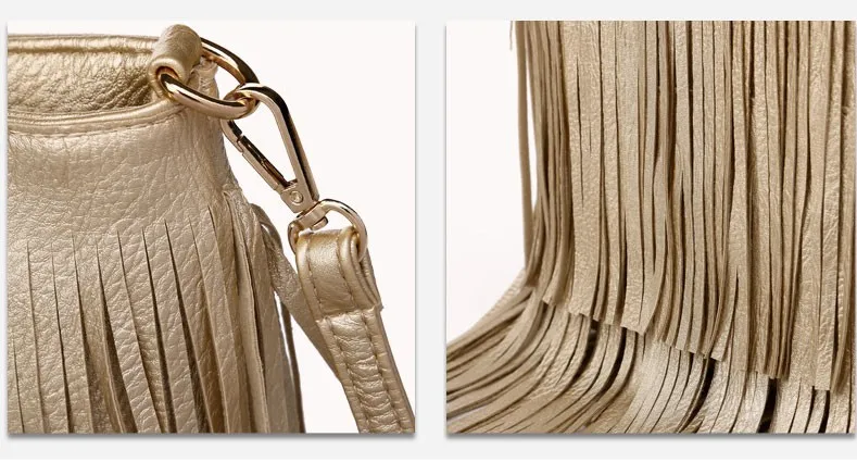Goddess kingdom New Fashion Fringe Bag Gold Crossbody Bags Classic Women Shoulder Bags Casual Tote with Tassels Messenger (10)