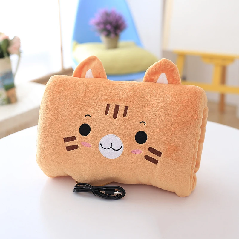 Мультяшная ручная грелка USB Электрический нагреватель плюшевая подушка моющаяся