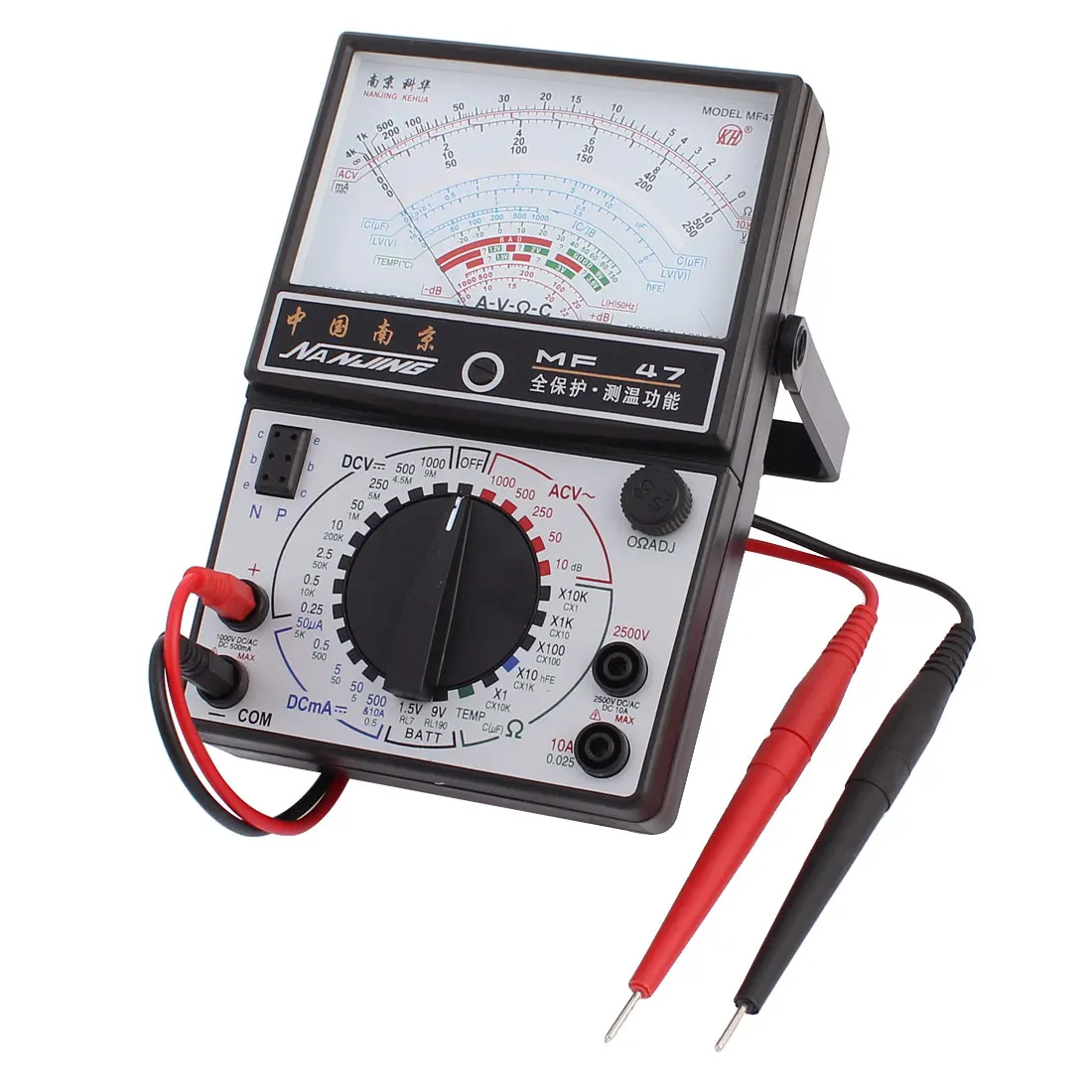

Mf47 Ac  0.05Ma-500Ma  Ac 10R-1Mr Resistance Battery Voltmeter Ohmmeter Ohm Ammeter Analog Multimeter W Probe Leads
