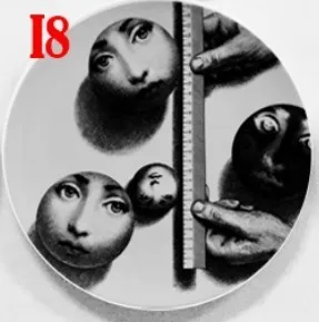 7/8 дюймов Креативный дизайн Fornasetti настенная декоративная тарелка Ретро Европейский Элегантный стиль кухонные декоративные тарелки для дома - Цвет: H