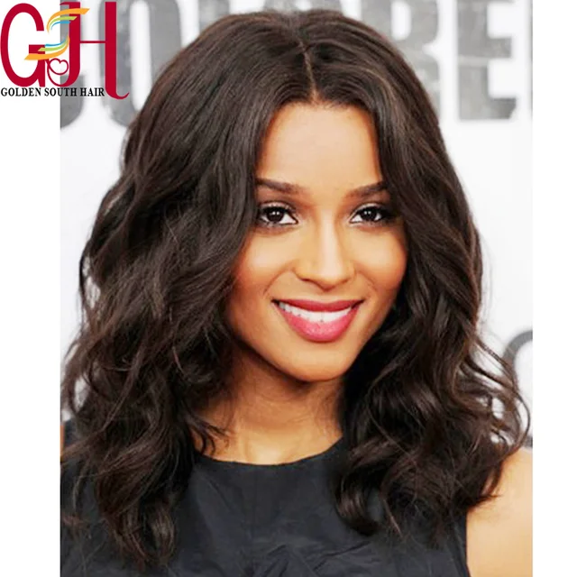 Ciara Inspired Medium Length Wavy Bob Styled Full Lace Human Hair Ciara Inspired Medium Length Wavy Bob Styled Full Lace Human Hair Wig Brazilian